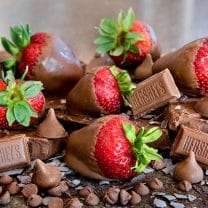 Strawberries Dipped in Hershey's Chocolate