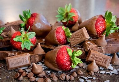 Strawberries Dipped in Hershey's Chocolate