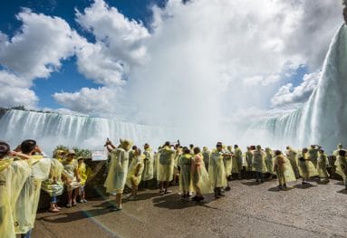 Tourists viewing Niagara Falls