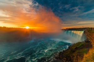 Summer Sunset Over The Falls