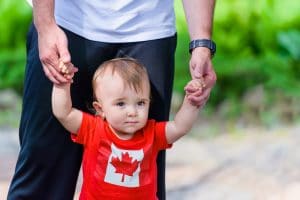 Toddler wearing a Canada t-shirt