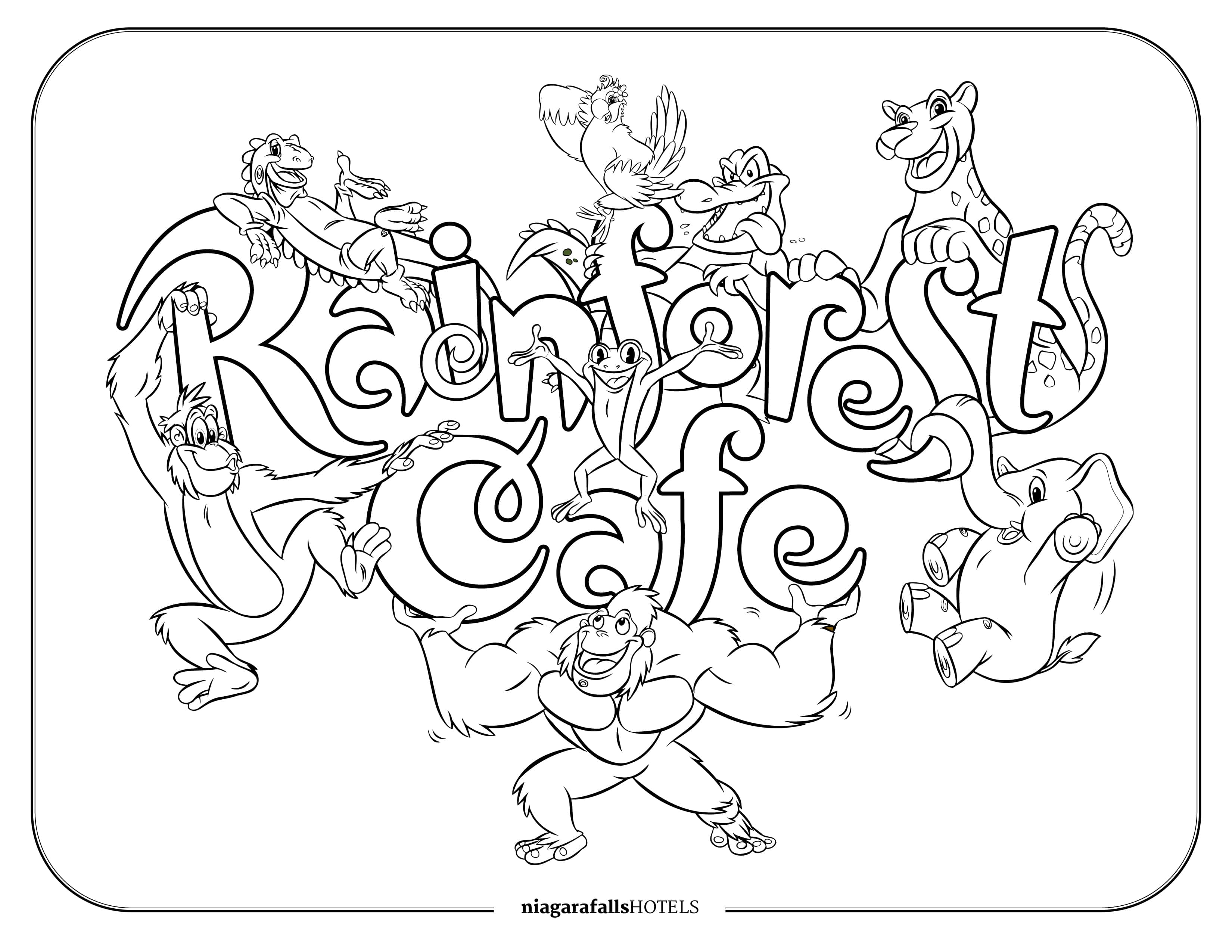 Rainforest Cafe Colouring Page