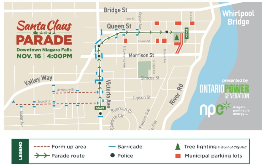 Niagara Falls Santa Claus Parade Route