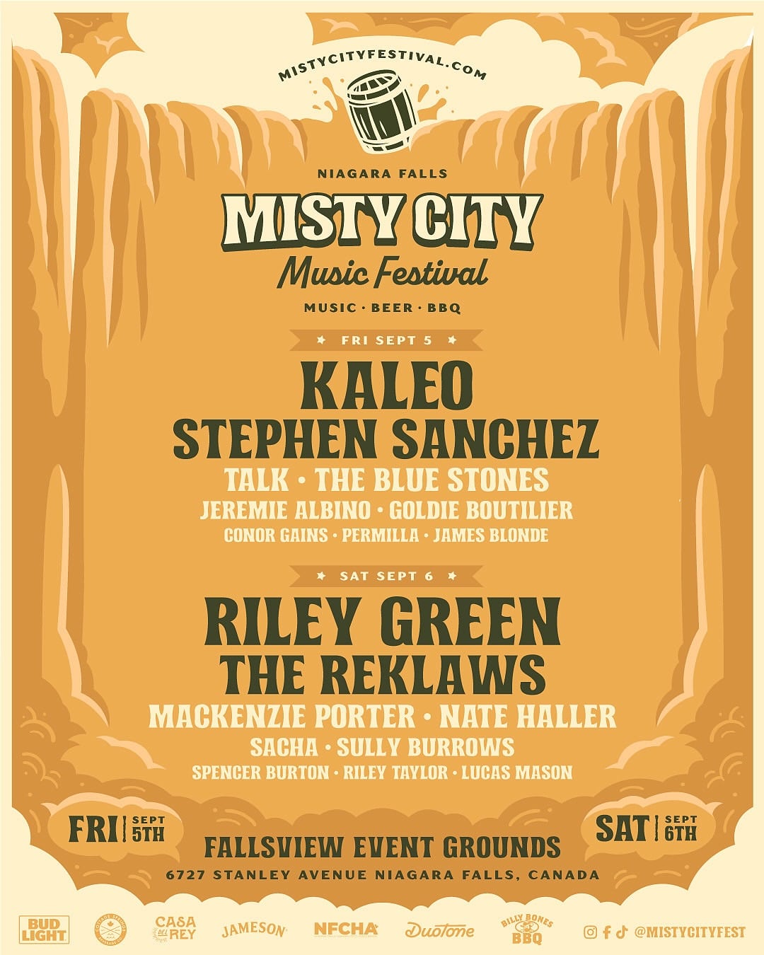 Misty City Music Festival Lineup, Niagara Falls Ontario