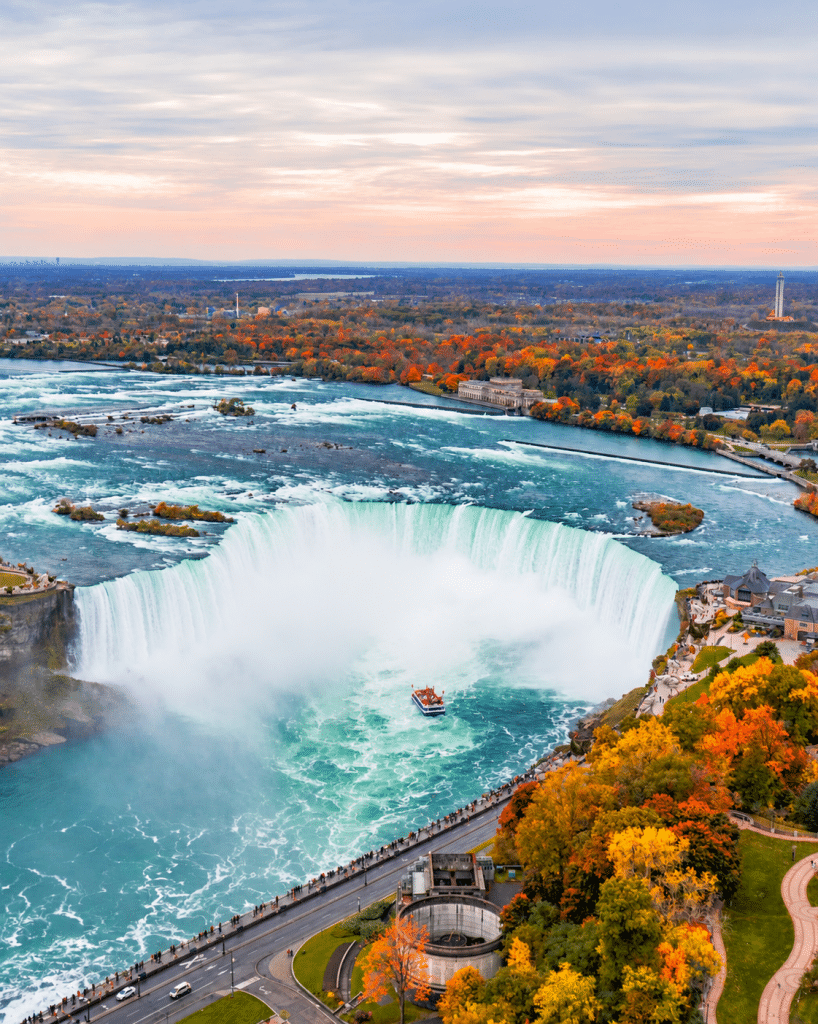 Autumn Aerial View of Niagara Falls